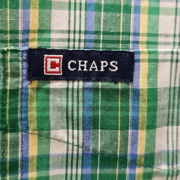 Chaps Men's Easy Care Button-Down Short Sleeve Plaid Shirt Size XXL - Picture 3 of 9